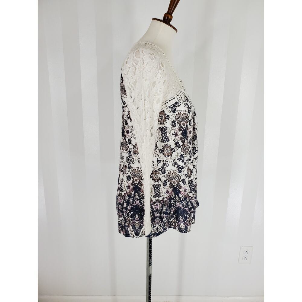 VINTAGE AMERICA BLUES Lace Sleeve Top Sz S - Picture 2 of 10